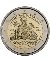 Vaticaan 2024: Speciale 2 Euro BU in blister: "Thomas van Aquino"