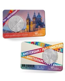 Nederland 2024:  750 jaar Amsterdam Vijfje 2024 UNC Verzilverd in coincard